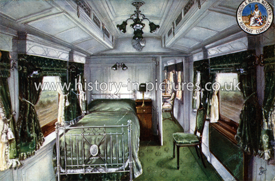 L&NW Railway, King George's Train Sleeping Compartment. c.1905.